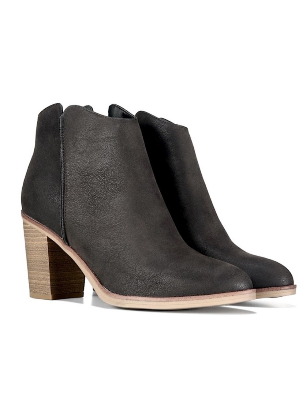 MIA Barby Bootie Black Brushed Block Heel Ankle Boots Size 9‎